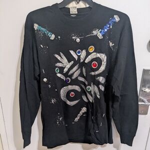 Vintage 80s Zee Wear! Rhinestone Long Sleeve T-shirt